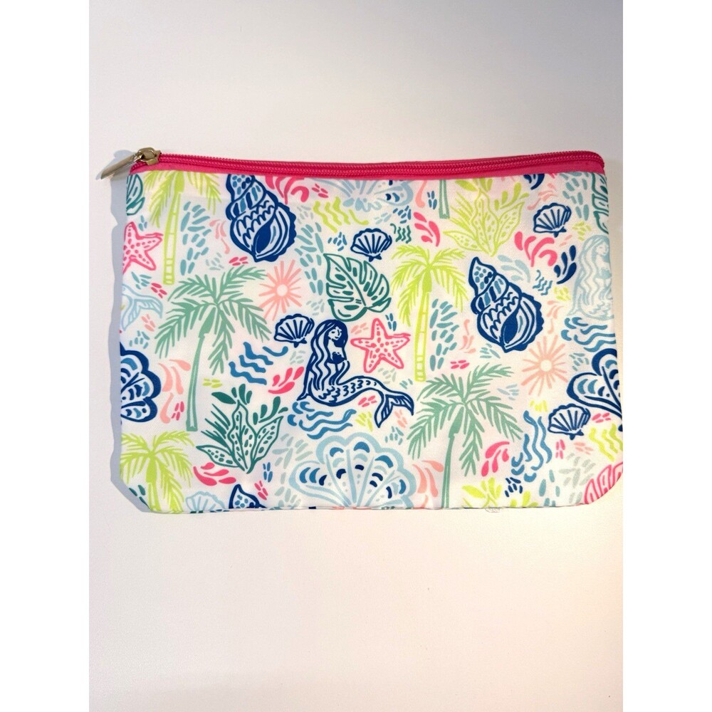 Multicolor Mermaid Print Zipper Makeup Cosmetic Bag Pouch